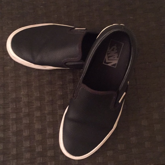 Vans Shoes - BLACK LEATHER VANS SIZE 9